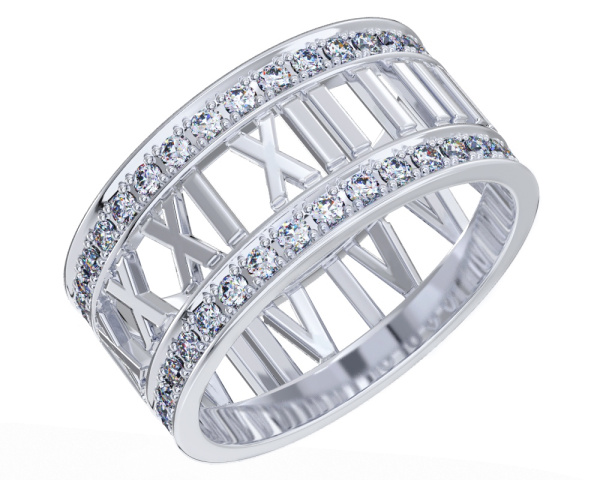 Кольцо из серебра с фианитами