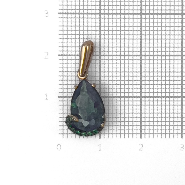 Подвеска из золота с турмалином и фианитами