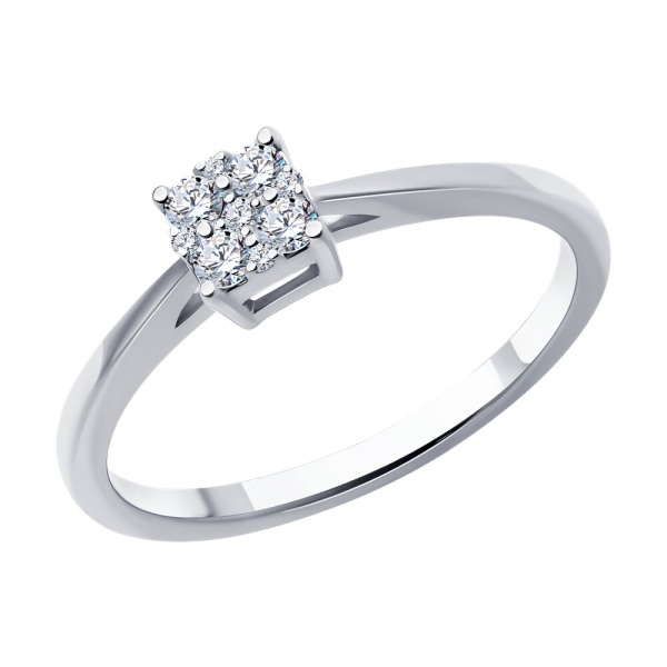 Кольцо из белого золота с бриллиантами