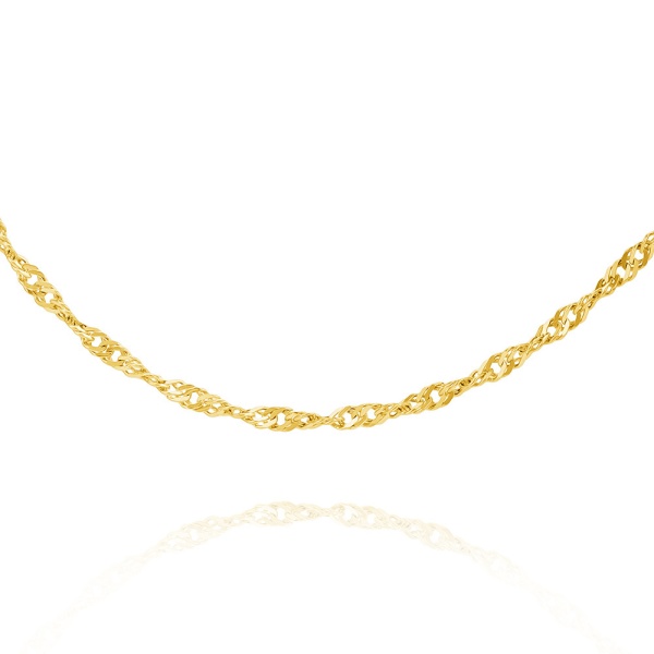 Цепь из желтого золота 585, плетение «Сингапур»