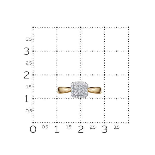 Кольцо из красного золота с бриллиантами
