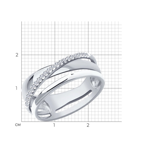 Кольцо из белого золота с бриллиантами