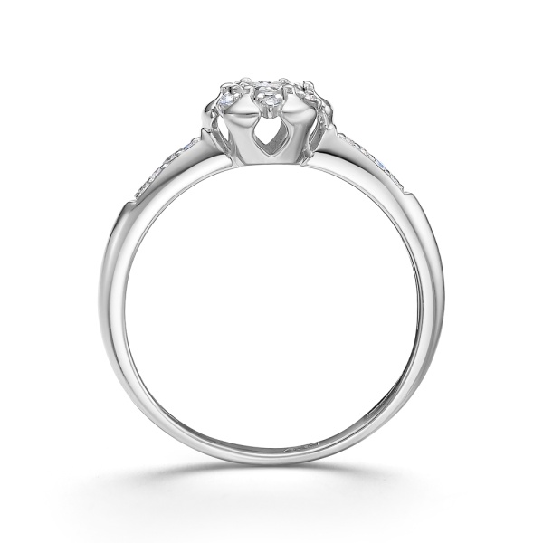 Кольцо из белого золота с бриллиантами