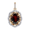 Подвеска из красного золота с гранатом и фианитами