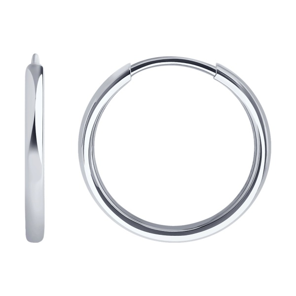 Серьги конго из белого золота