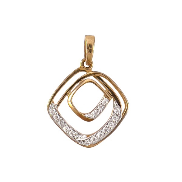 Подвеска из красного золота с фианитами