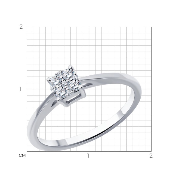 Кольцо из белого золота с бриллиантами