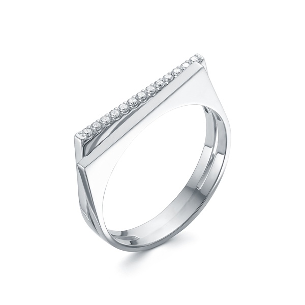 Кольцо из белого золота с бриллиантами