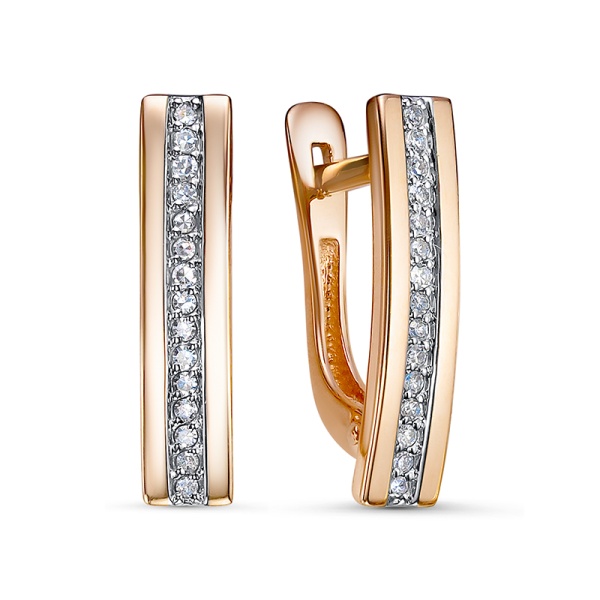 Серьги из красного золота с бриллиантами