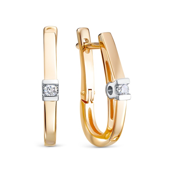 Серьги из красного золота с бриллиантами