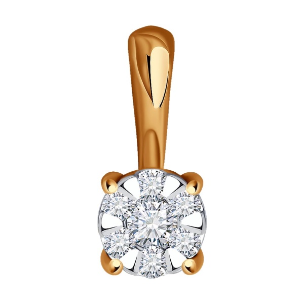 Подвеска из красного золота с бриллиантами