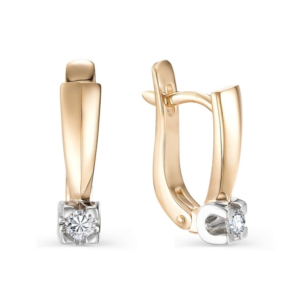 Серьги из красного золота с бриллиантами