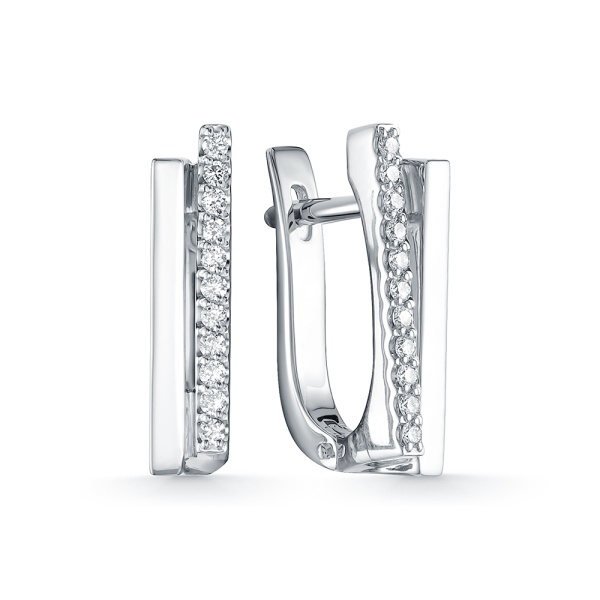 Серьги из белого золота с бриллиантами