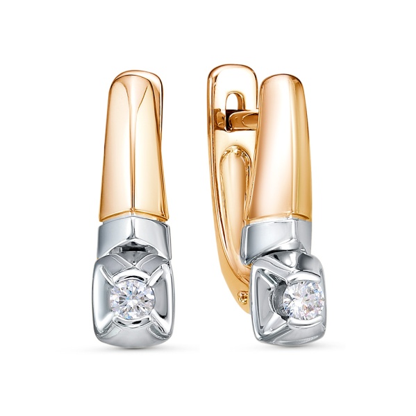 Серьги из красного золота с бриллиантами