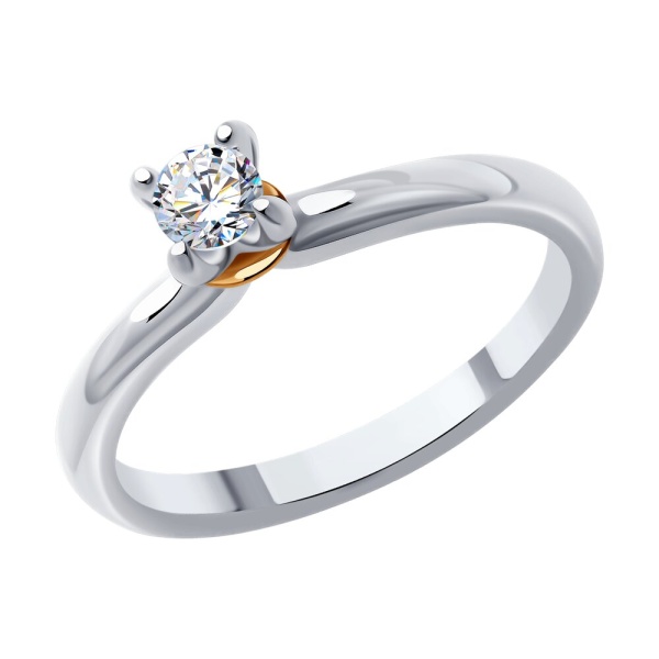 Кольцо из белого золота с бриллиантом