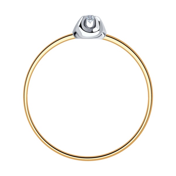 Кольцо из красного золота с бриллиантом