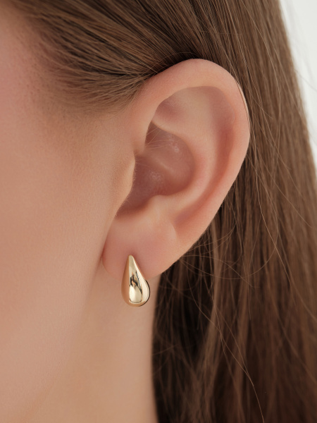 Серьги пусеты из желтого золота