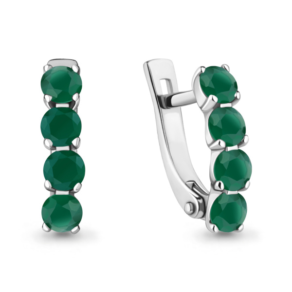 Серьги из серебра с агатами