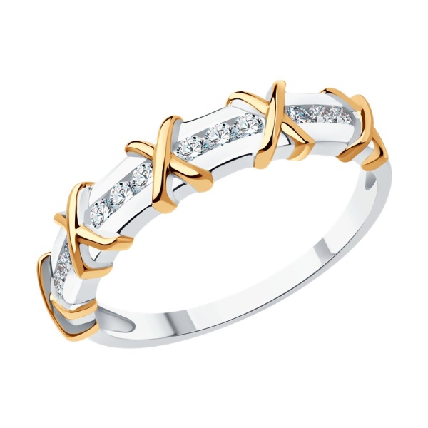 Кольцо из белого золота с бриллиантами