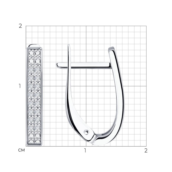 Серьги из белого золота с бриллиантами