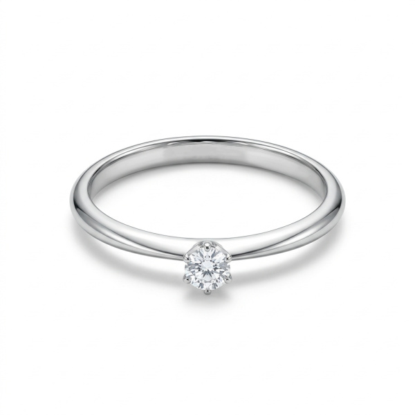 Кольцо из белого золота с бриллиантом