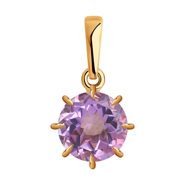 Подвеска из красного золота с аметистом