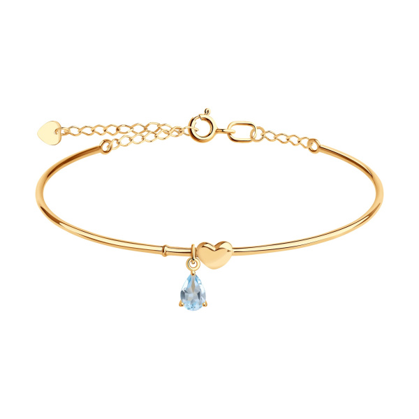 Браслет из красного золота с топазом