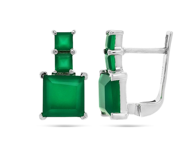 Серьги из серебра с агатами