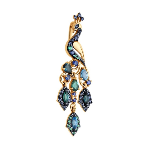 Подвеска из красного золота с миксом камней