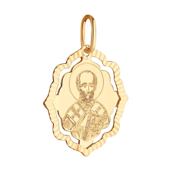 Иконка из красного золота «Николай Чудотворец»