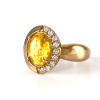 Кольцо из золота с цитрином и фианитами