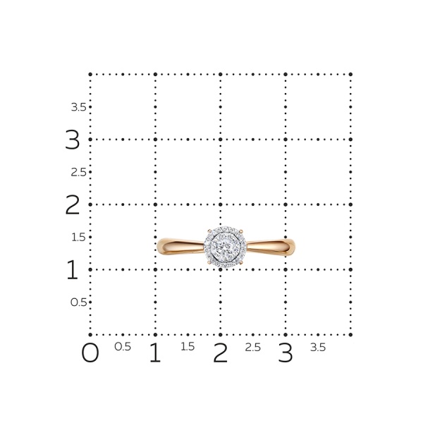 Кольцо из красного золота с бриллиантами