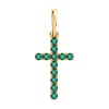 Декоративный крестик из красного золота с изумрудами