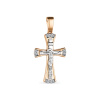 Крестик православный из красного золота с бриллиантами