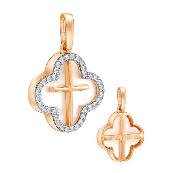 Подвеска из красного золота с фианитами