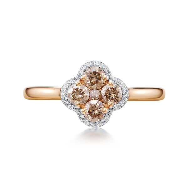 Кольцо из красного золота с бриллиантами