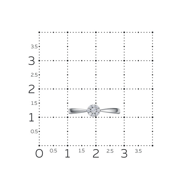 Кольцо из белого золота с бриллиантами