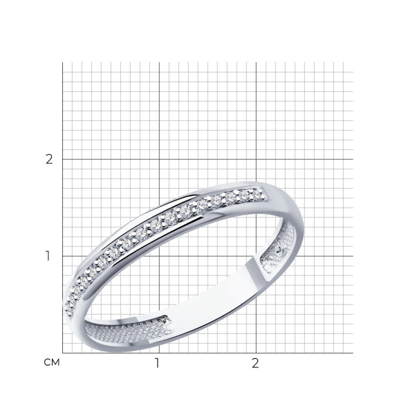 Кольцо из белого золота с бриллиантами