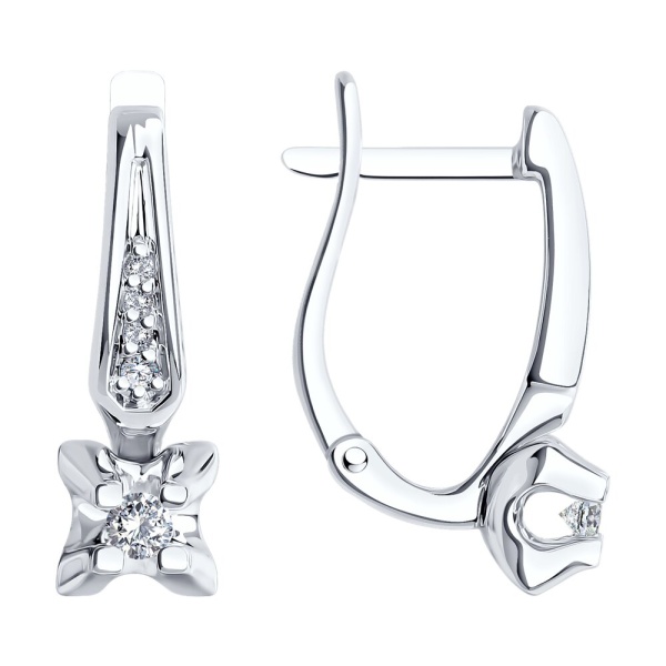 Серьги из белого золота с бриллиантами