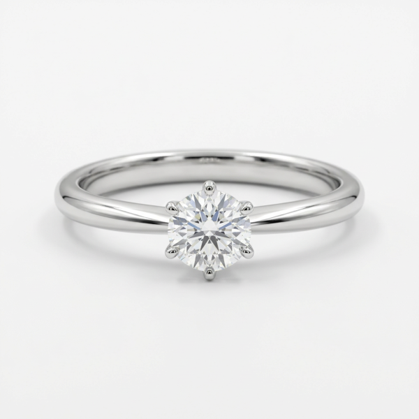 Кольцо из белого золота с бриллиантом