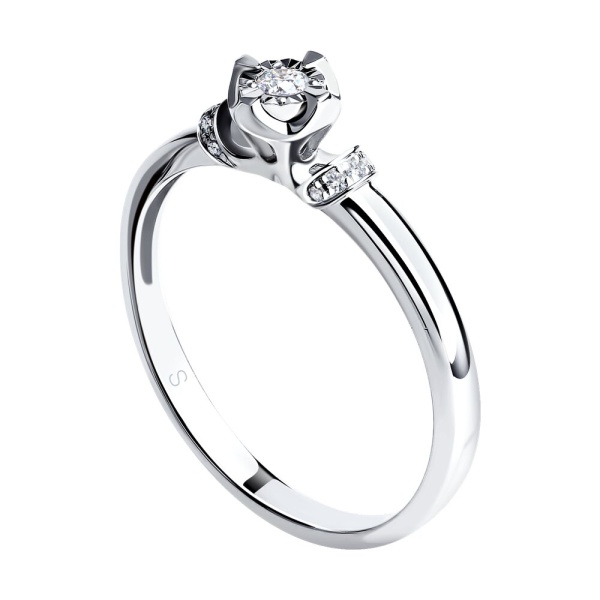 Кольцо из белого золота с бриллиантами