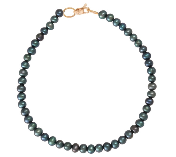 Браслет из красного золота с черным жемчугом