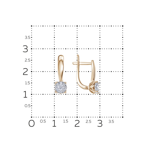 Серьги из красного золота с бриллиантами