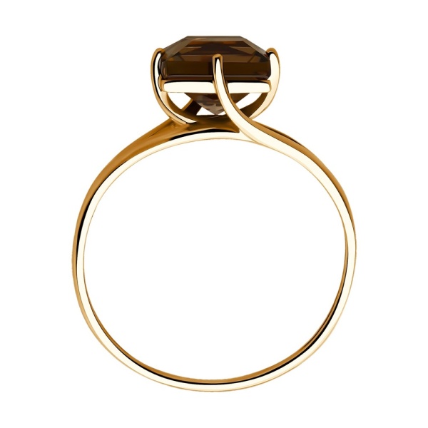 Кольцо из красного золота с раухтопазом