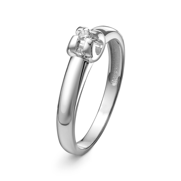 Кольцо из белого золота с бриллиантом