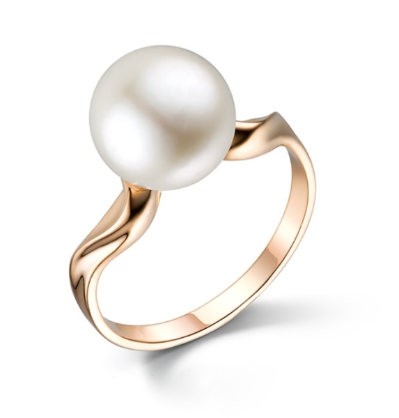 Кольцо из красного золота с жемчугом