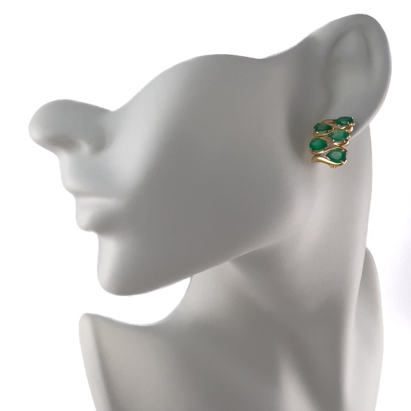 Серьги из золота с агатом