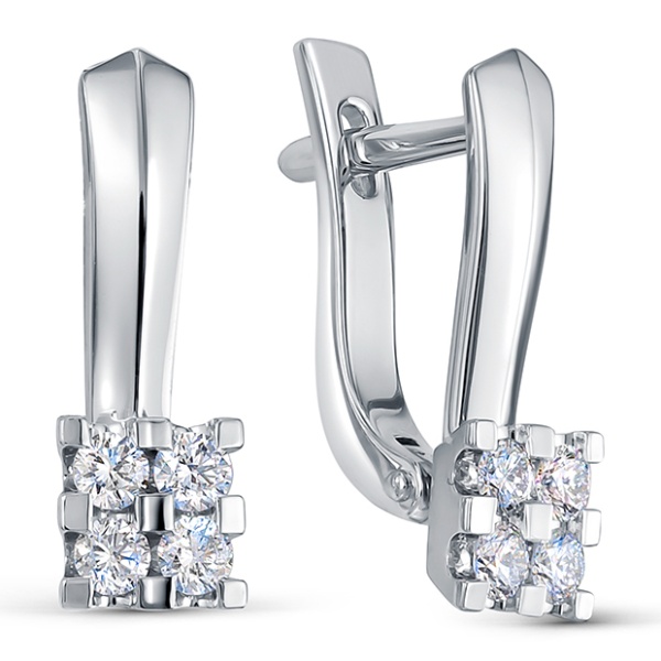 Серьги из белого золота с бриллиантами