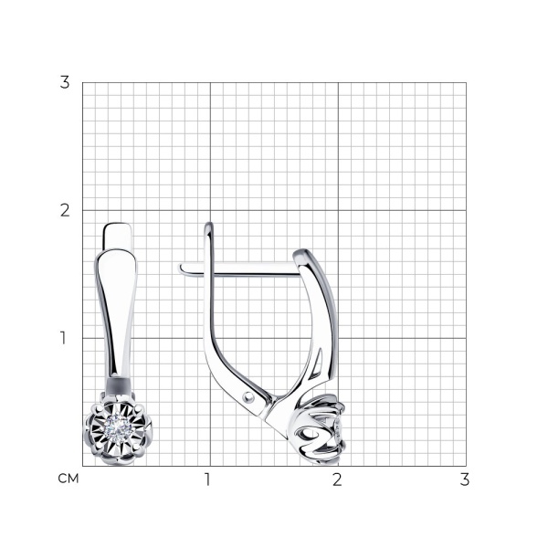 Серьги из белого золота с бриллиантами