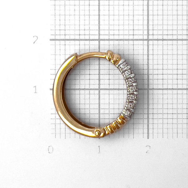 Серьги конго из красного золота с фианитами